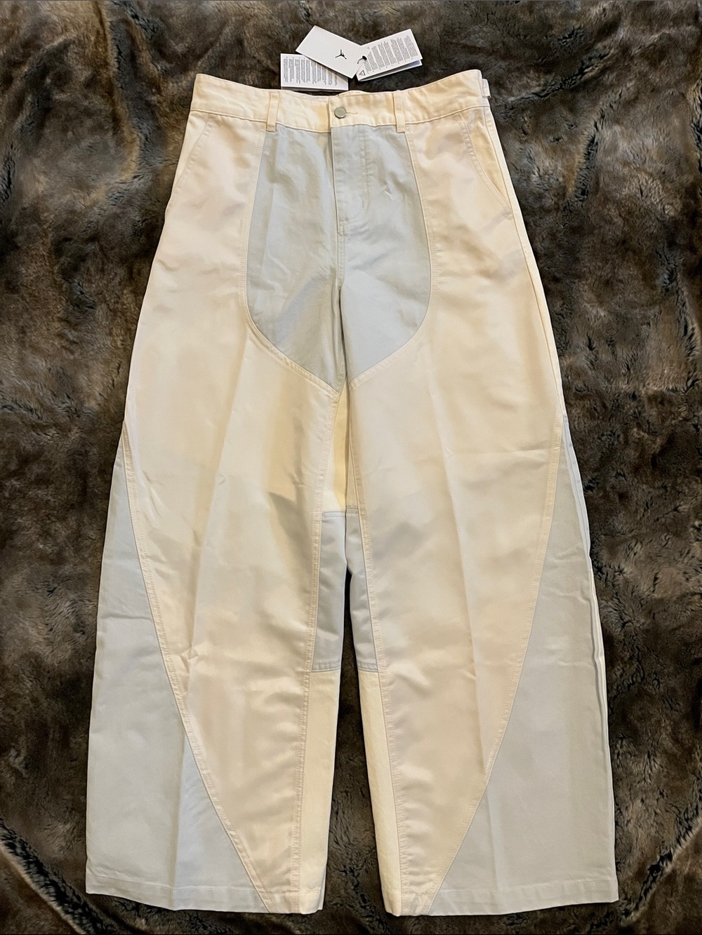 Jordan Flight '91 Wide Leg Baggy Pants Womens S IQ2304 Low Rise Chalk $130